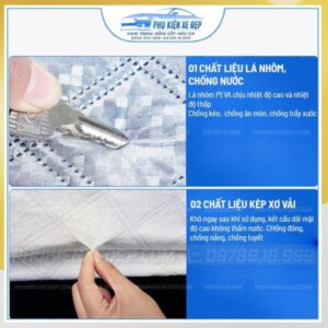 Bạt che nắng xe ô tô 5D có bông chính hãng Yika