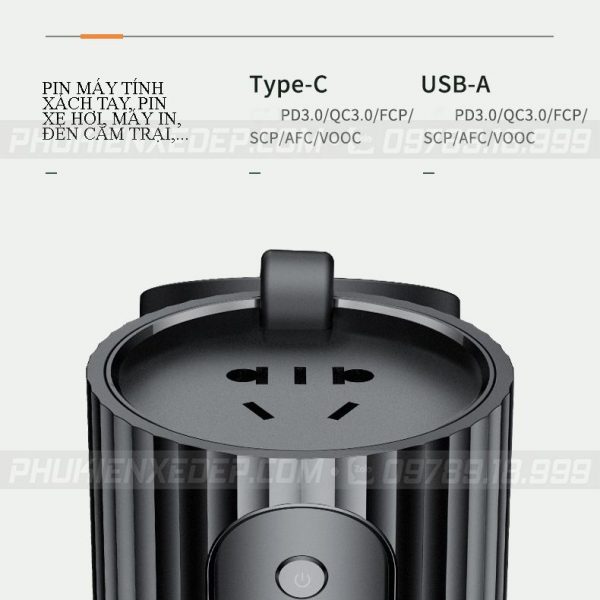 Bộ chuyển đổi 12V sang 220V chính hãng Rock trên ô tô 5 Bộ chuyển đổi 12V sang 220V chính hãng Rock