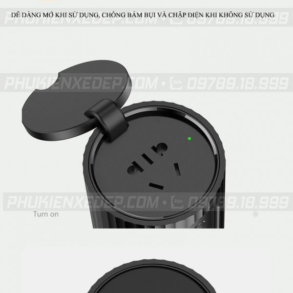 Bộ chuyển đổi 12V sang 220V chính hãng Rock trên ô tô 7 Bộ chuyển đổi nguồn điện 12V sang 220V Rock