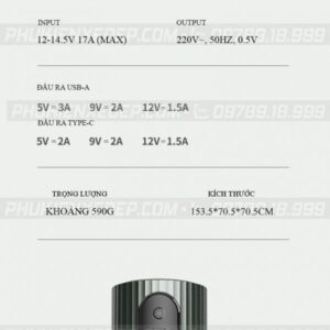 Bộ chuyển đổi 12V sang 220V chính hãng Rock trên ô tô 17 Bộ chuyển đổi nguồn điện 12V sang 220V Rock