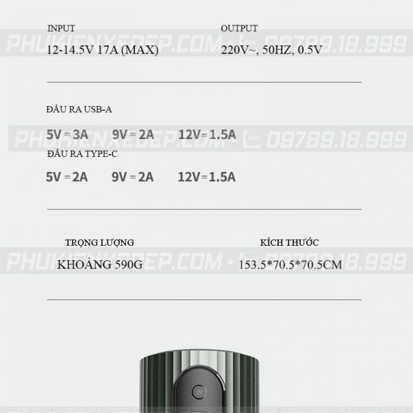 Bộ chuyển đổi 12V sang 220V chính hãng Rock trên ô tô 8 Bộ chuyển đổi nguồn điện 12V sang 220V Rock