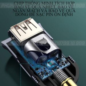 Tẩu chia sạc ô tô Baseus 3 USB 1 Type C có dây dài 1.5m 23 Tẩu sạc ô tô Baseus 120W