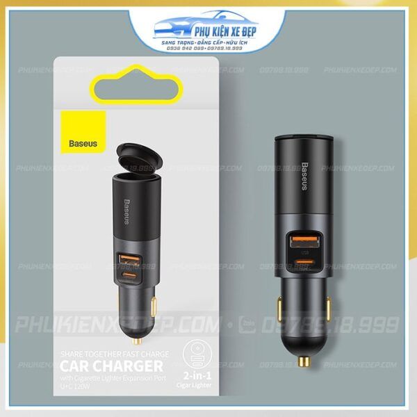 Tẩu sạc ô tô đa năng Baseus 120W tích hợp 2 cổng sạc nhanh 3 Tẩu sạc ô tô đa năng Baseus 12W tích hợp 2 cổng sạc nhanh