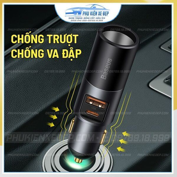 Tẩu sạc ô tô đa năng Baseus 120W tích hợp 2 cổng sạc nhanh 4 Tẩu sạc ô tô đa năng Baseus 12W tích hợp 2 cổng sạc nhanh
